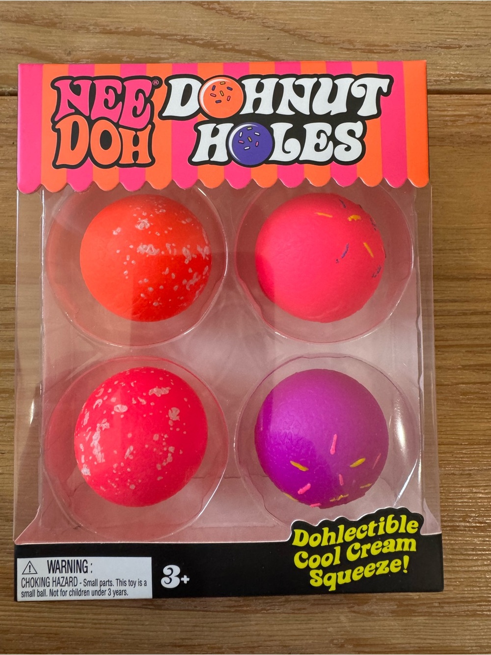 Needoh Donut Holes Squeeze Toy Set - Bright Pink & Purple